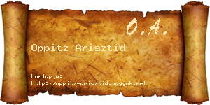 Oppitz Arisztid névjegykártya